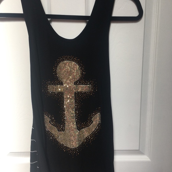 Tops - Glitter anchor tank top